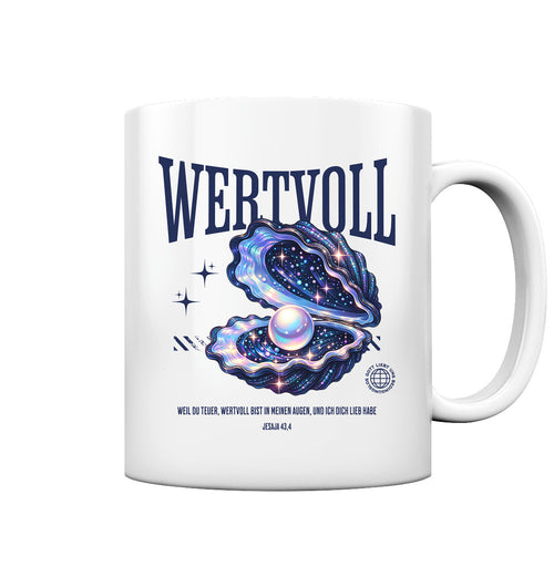 Jes 43,4 - WERTVOLL - navy - Tasse glossy