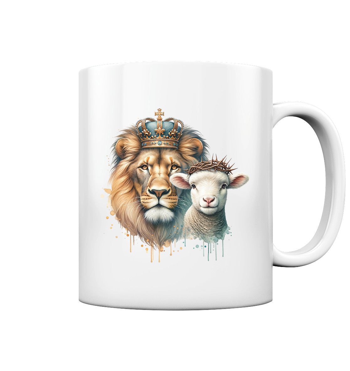 1.Petr 1,19 / Offb 5,5 - Löwe & Lamm - Tasse glossy