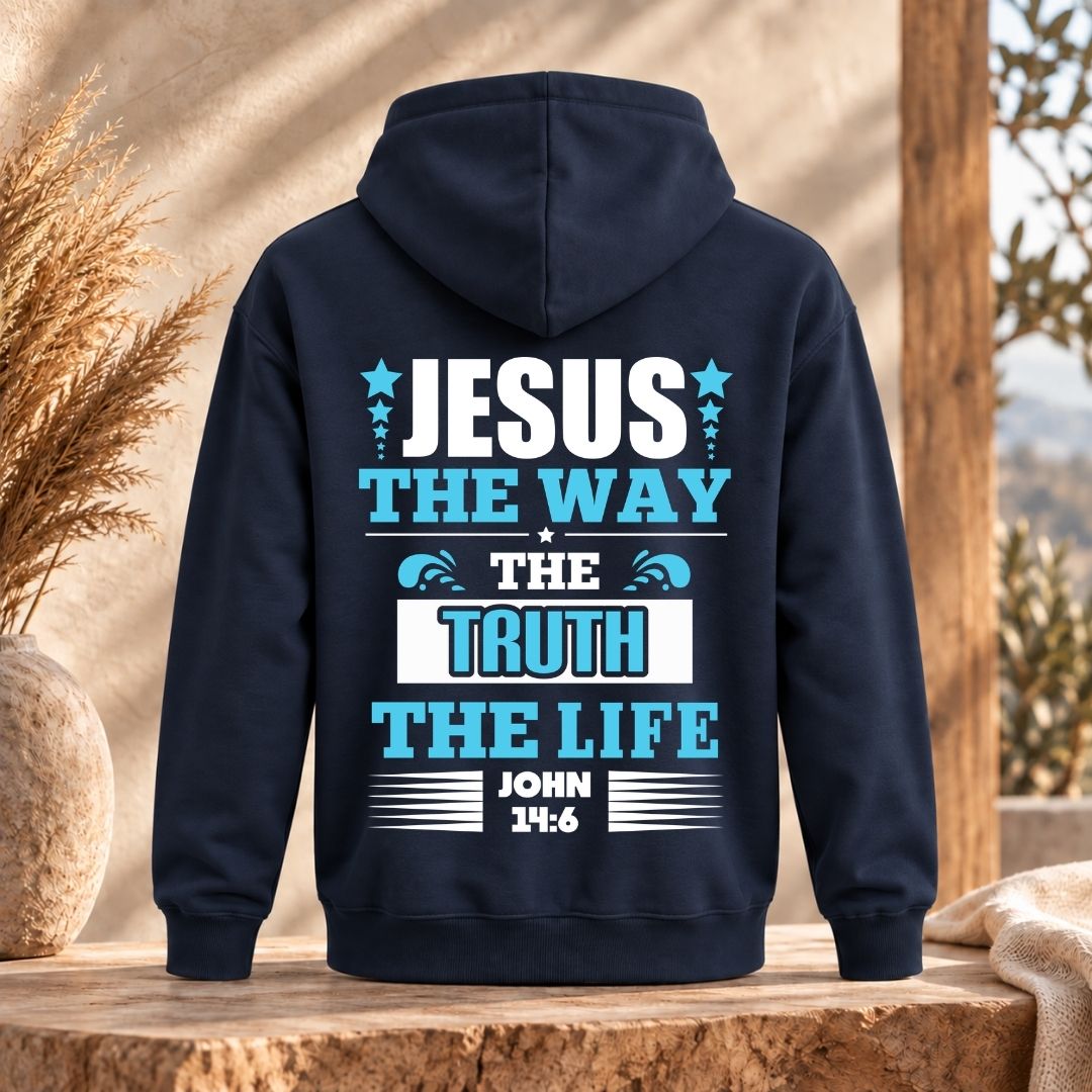 Johannes 14,6 - Way, Truth, Life | Bio-Superflausch-Hoodie