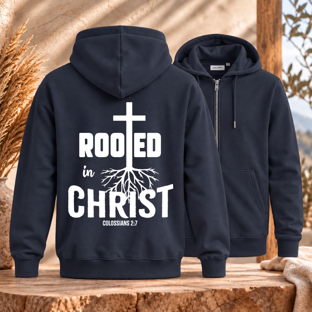 Kolosser 2,7 - Rooted in Christ | Bio-Superflausch-Zipper
