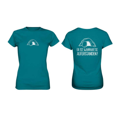 Lk 24,34 - Er ist wahrhaftig auferstanden! - Doppelseitig - Ladies Premium Shirt