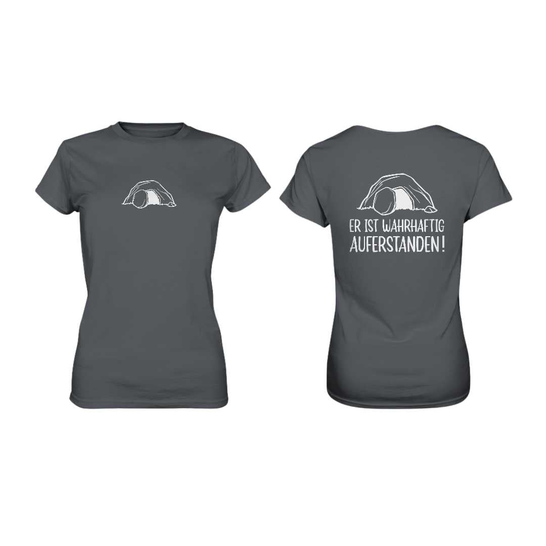 Lk 24,34 - Er ist wahrhaftig auferstanden! - Doppelseitig - Ladies Premium Shirt