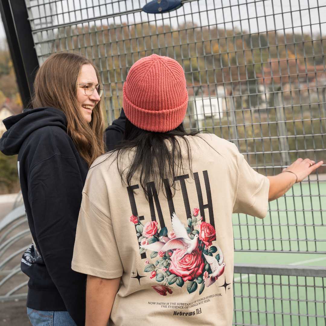 Hebr 11,1 - FAITH - Oversize-Shirt - doppelseitiger Druck