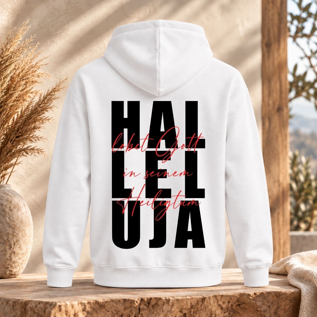 Psalm 150,1 - Halleluja, lobet Gott | Bio-Superflausch-Hoodie