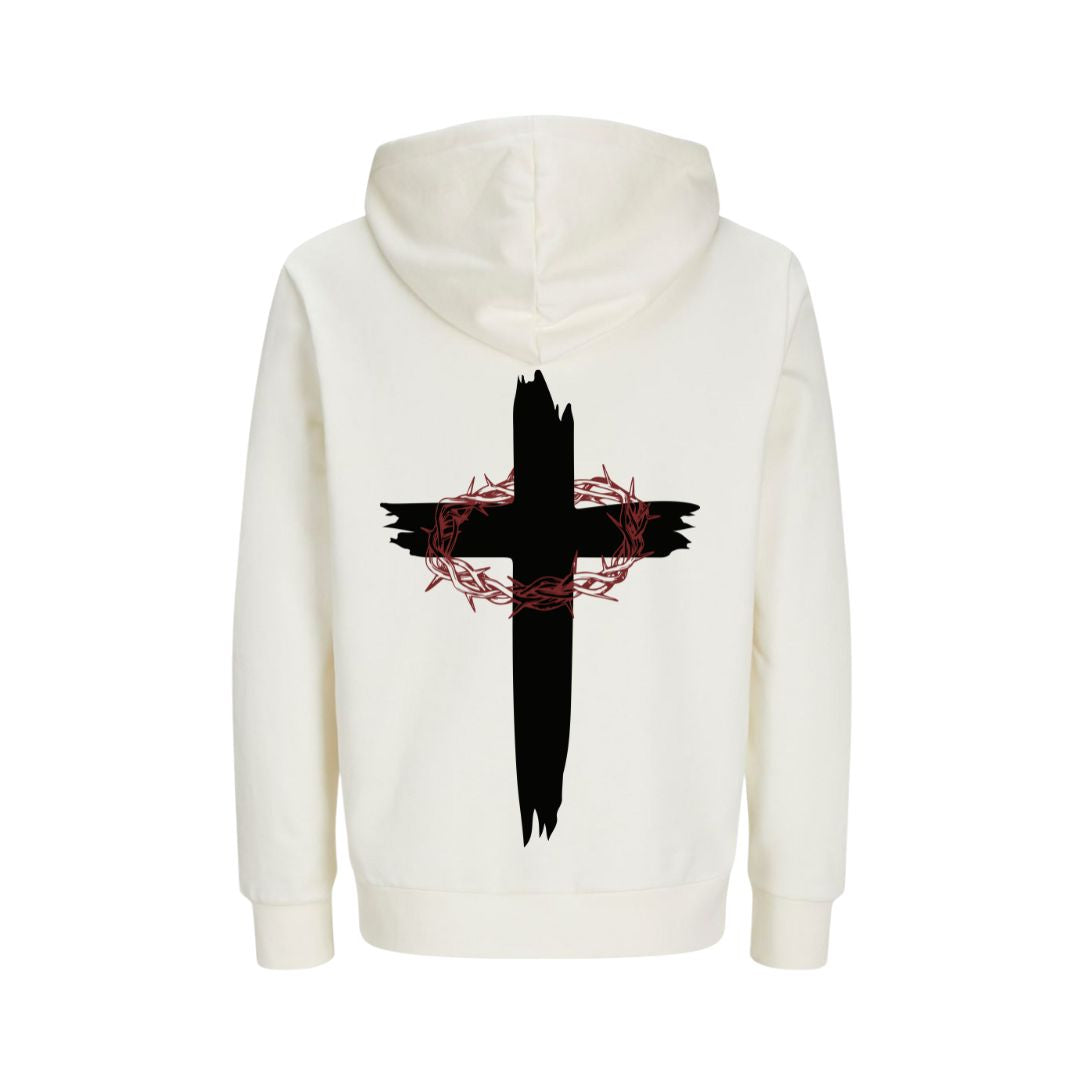Kreuz mit Dornenkrone - BP - Bio-Superflausch-Hoodie