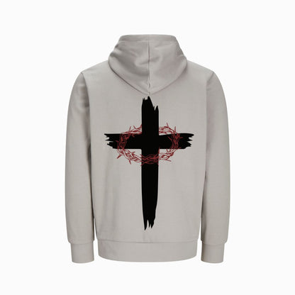 Kreuz mit Dornenkrone - BP - Bio-Superflausch-Hoodie