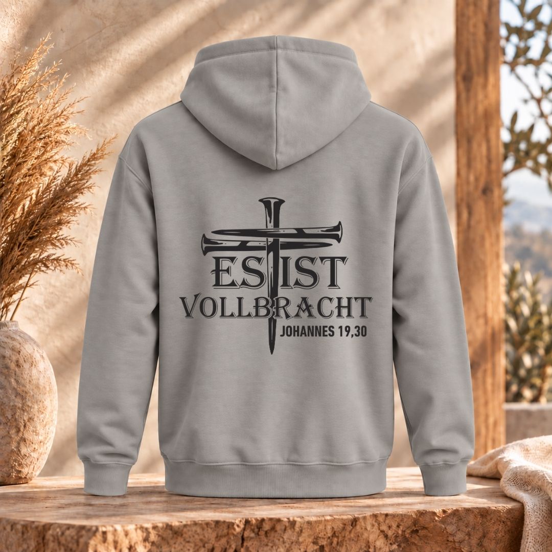 Johannes 19,30 - Es ist vollbracht | Bio-Superflausch-Hoodie