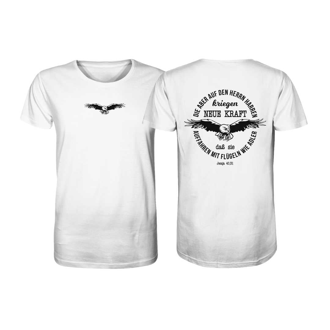 Jes 40,31 - Adler 2 - doppelseitiger Druck - Organic Shirt