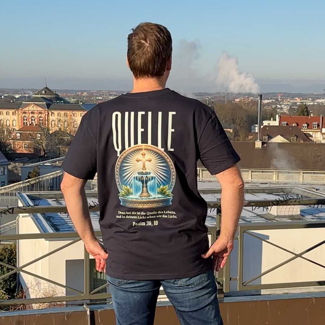 Ps 36,10 - Quelle des Lebens (1) - Oversize-Shirt - doppelseitiger Druck