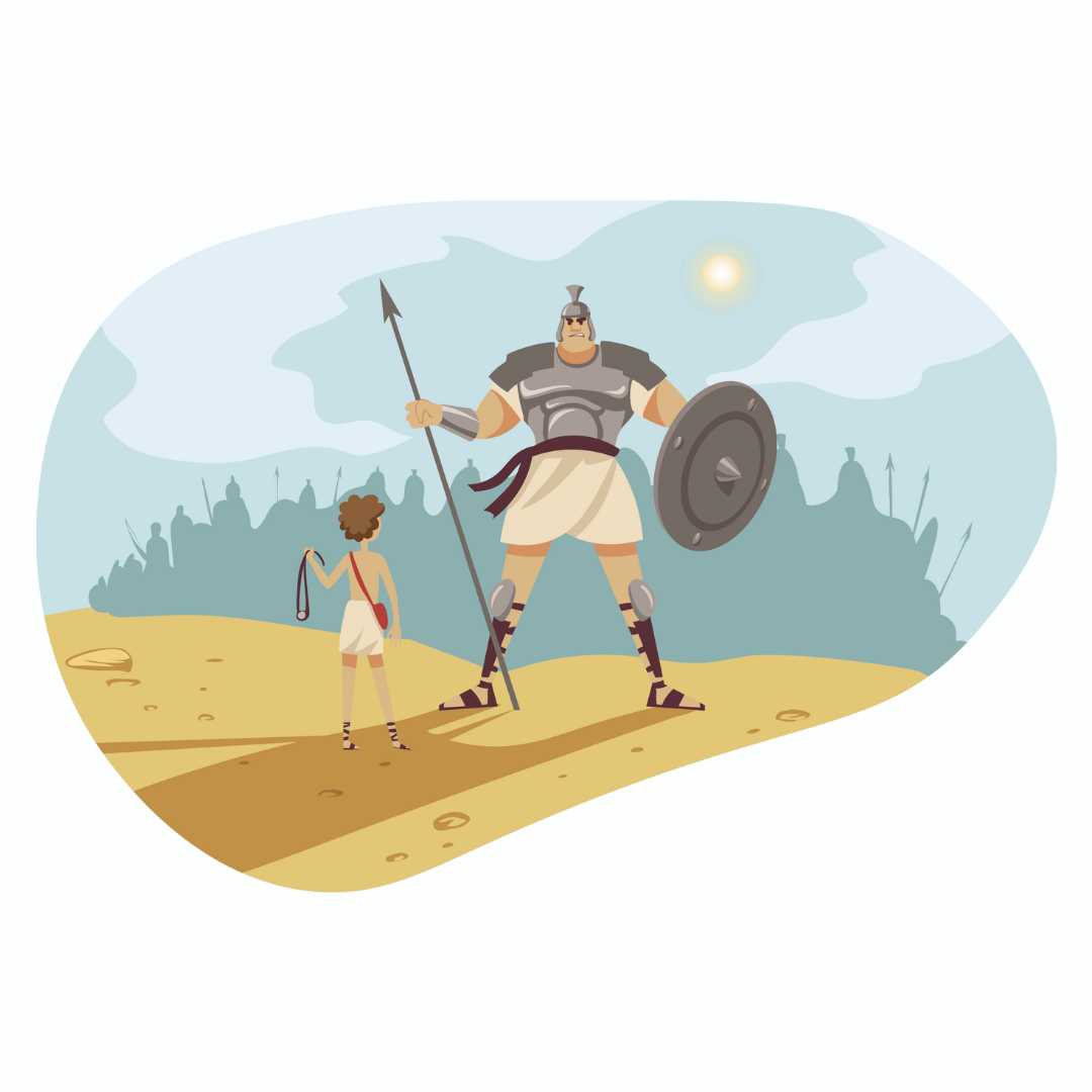 1. Sam 17 - David gegen Goliath - Bügelbild
