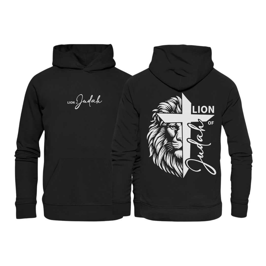 Offb 5,5 - Lion of Judah - Cross - doppelseitiger Druck - Organic Hoodie