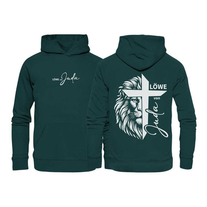 Offb 5,5 - Löwe von Juda - Kreuz - doppelseitiger Druck - Organic Hoodie