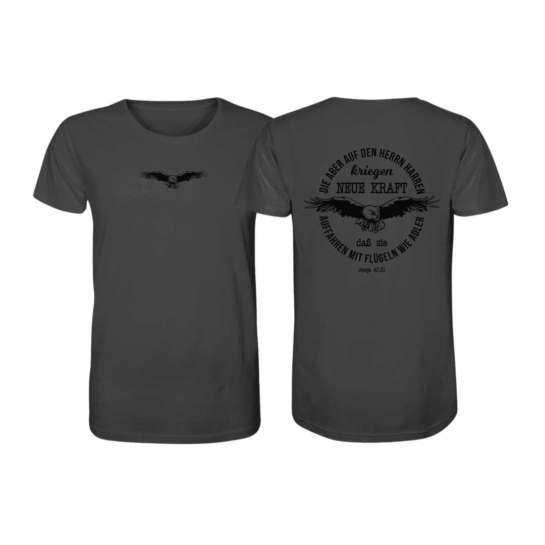 Jes 40,31 - Adler 2 - doppelseitiger Druck - Organic Shirt