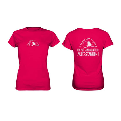 Lk 24,34 - Er ist wahrhaftig auferstanden! - Doppelseitig - Ladies Premium Shirt