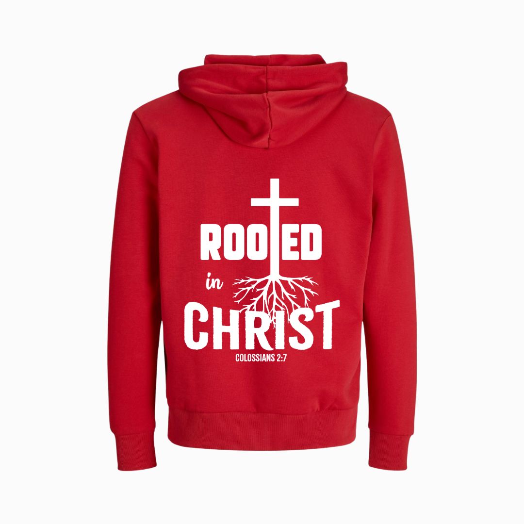 Kol 2,7 - Rooted in Christ - BP - Bio-Superflausch-Hoodie