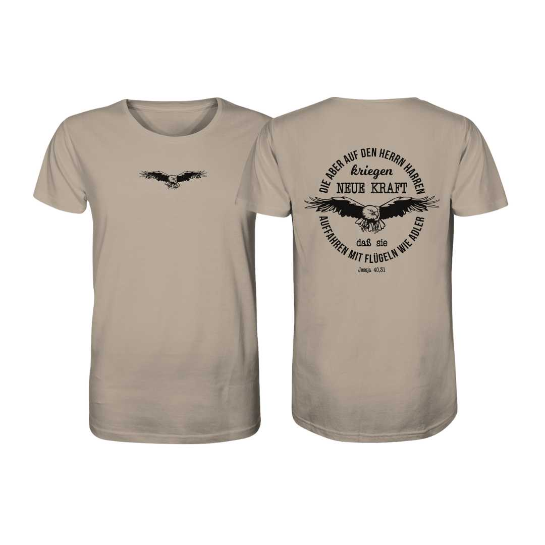 Jes 40,31 - Adler 2 - doppelseitiger Druck - Organic Shirt