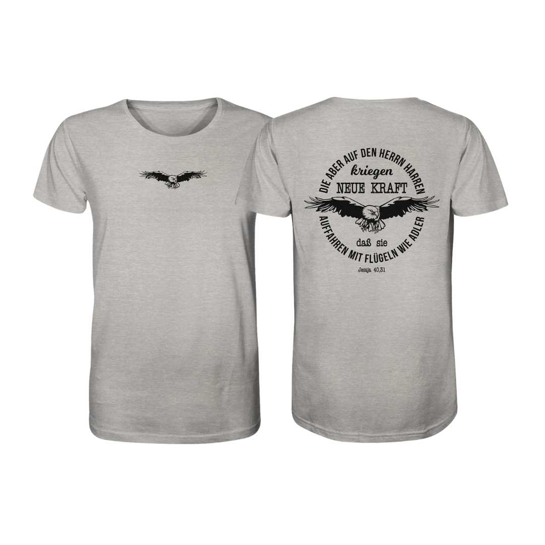 Jes 40,31 - Adler 2 - doppelseitiger Druck - Organic Shirt