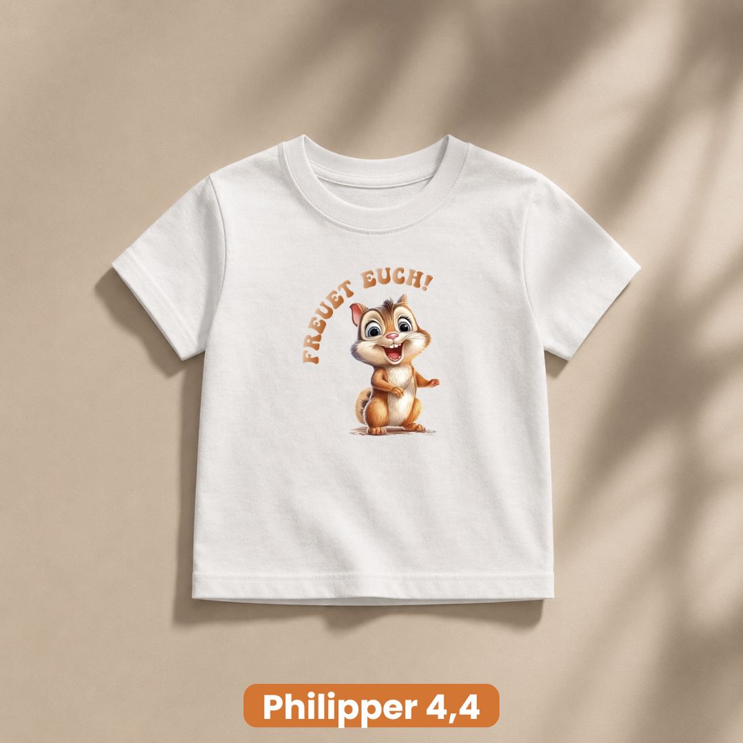 Philipper 4,4 – Freuet euch | Christliches Kinder-Shirt
