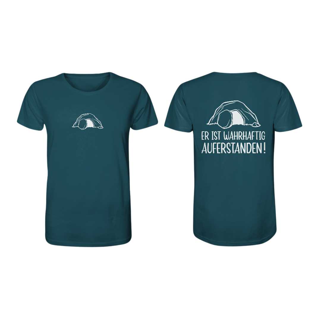 Lk 24,34 - Er ist wahrhaftig auferstanden! - Doppelseitig - Organic Shirt