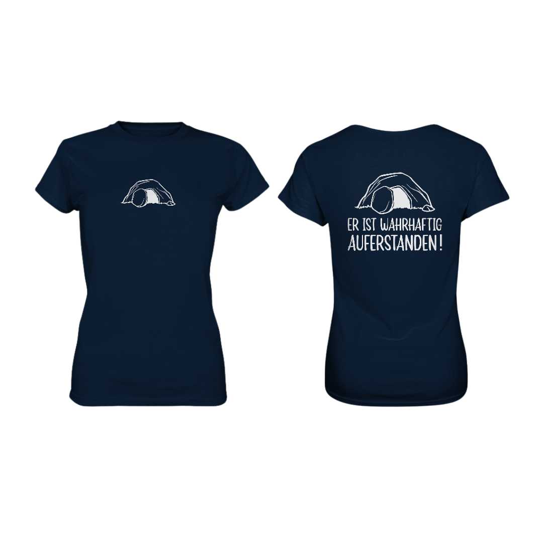 Lk 24,34 - Er ist wahrhaftig auferstanden! - Doppelseitig - Ladies Premium Shirt