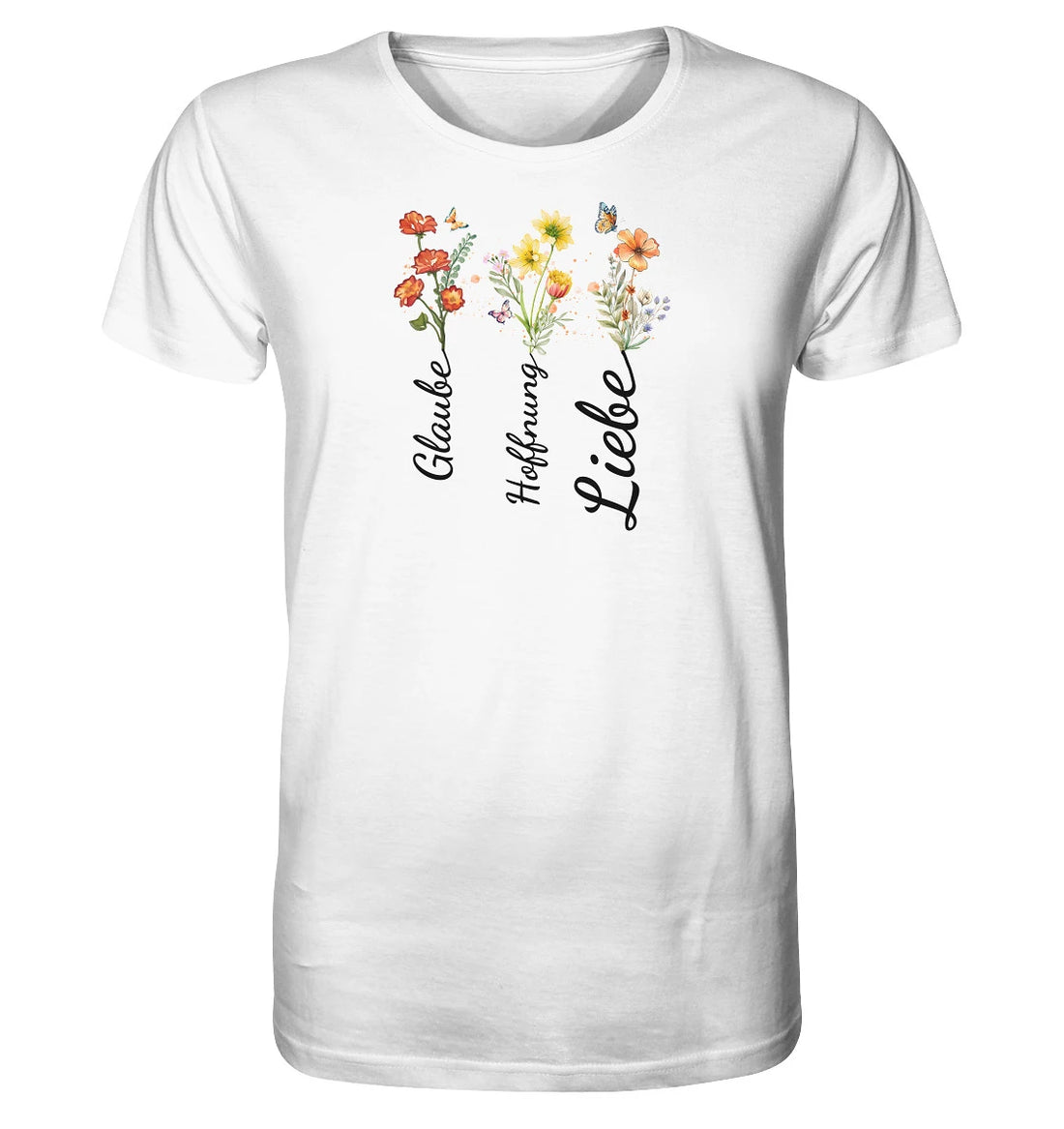 1.Kor 13,13 - Glaube, Hoffnung, Liebe - Brustprint - Organic Shirt