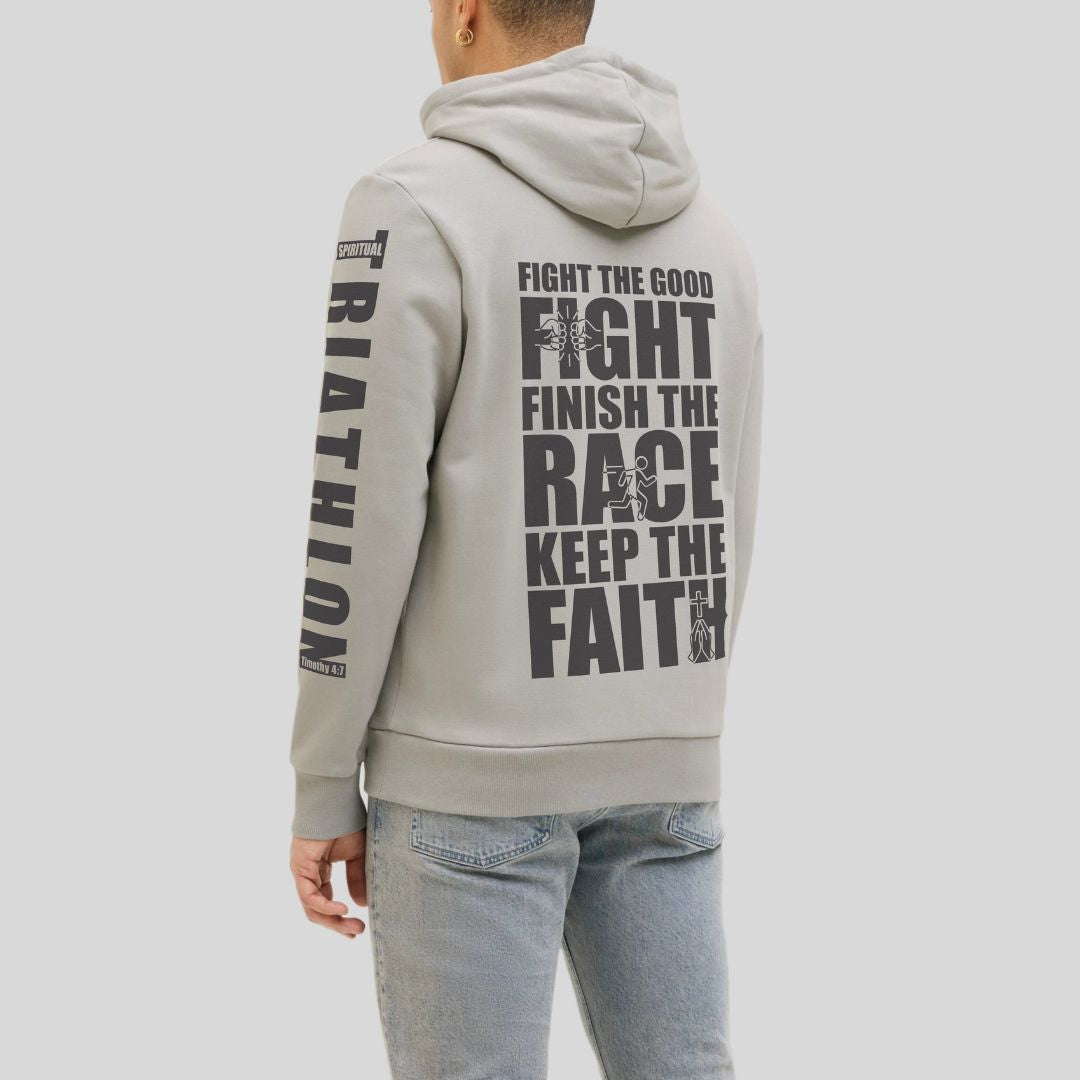 2.Timotheus 4,7 - Spiritual Triathlon | Bio-Superflausch-Hoodie