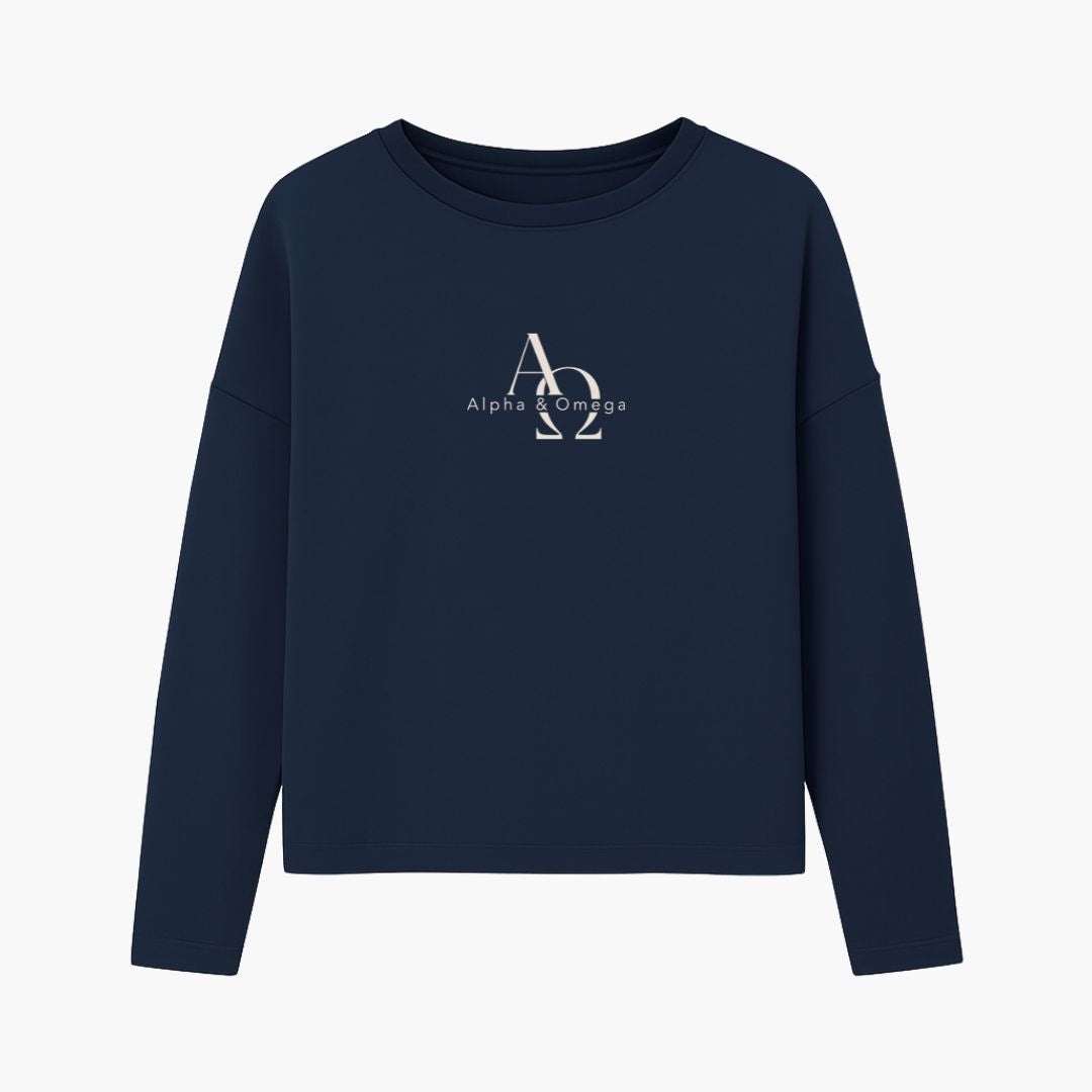 Offenbarung 1,8 – Alpha &amp; Omega | Ladies Oversize Sweatshirt