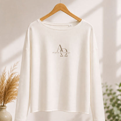 Offenbarung 1,8 – Alpha &amp; Omega | Ladies Oversize Sweatshirt