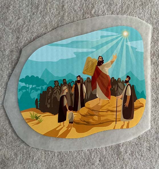 2.Mo 31,18 - Tafeln des Zeugnisses - Bügelbild