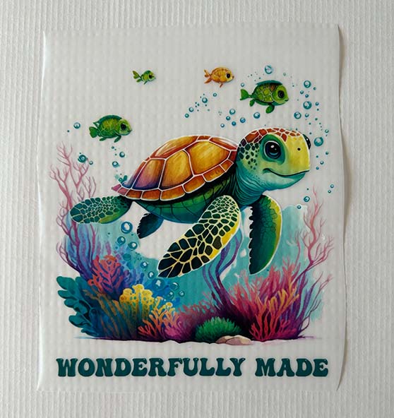Ps 139,14 - wonderfully made Turtle -Bügelbild