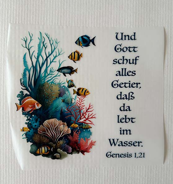 1.Mo 1,21 - Gott schuf - Bügelbild