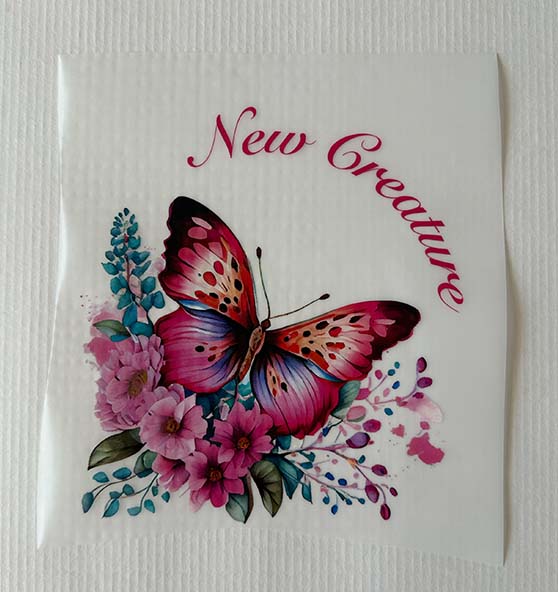 2.Kor 5,17 - New Creature Butterfly - Bügelbild
