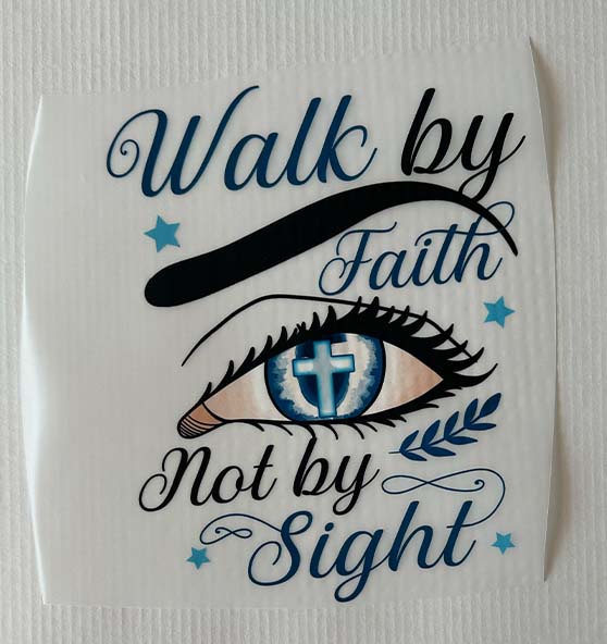 2.Korinther 5,7 - Walk by Faith | Bügelbild