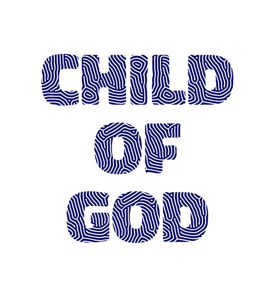 Joh 1,12 / Gal 3,26 - Child of God - Fingerprint dunkelblau - Organic Shirt