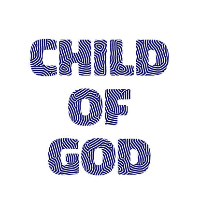 Joh 1,12 / Gal 3,26 - Child of God - Fingerprint dunkelblau - Organic Shirt