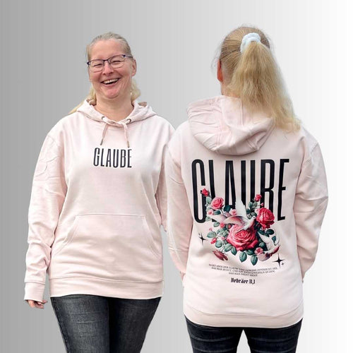 Hebr 11,1 - GLAUBE - doppelseitiger Druck - Superflausch-Hoodie