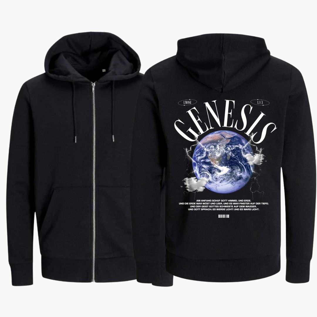 1.Mose 1,1-3 - GENESIS | Bio-Superflausch-Zipper