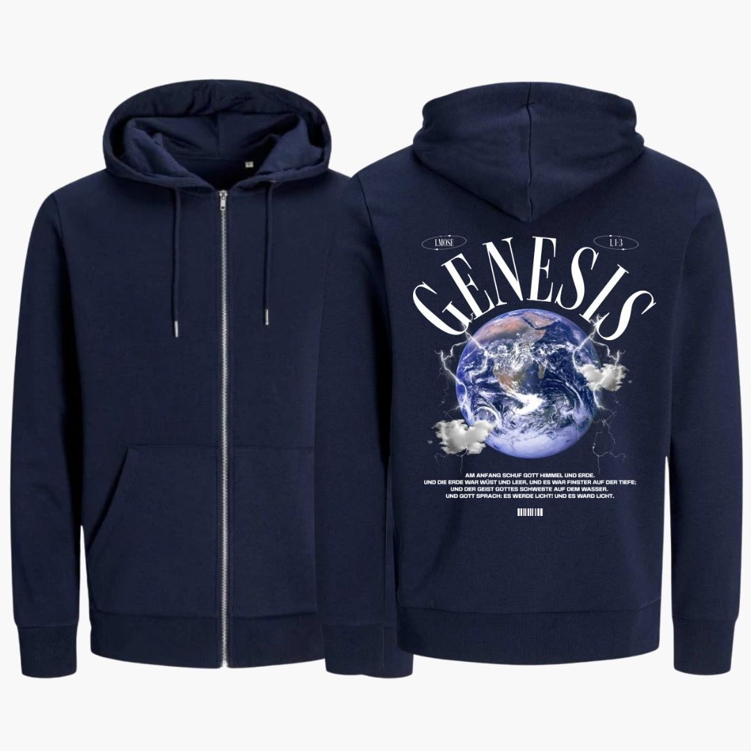 1.Mose 1,1-3 - GENESIS | Bio-Superflausch-Zipper