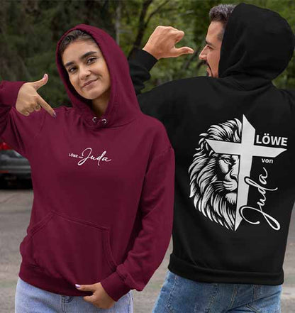 Offb 5,5 - Löwe von Juda - Kreuz - doppelseitiger Druck - Organic Hoodie