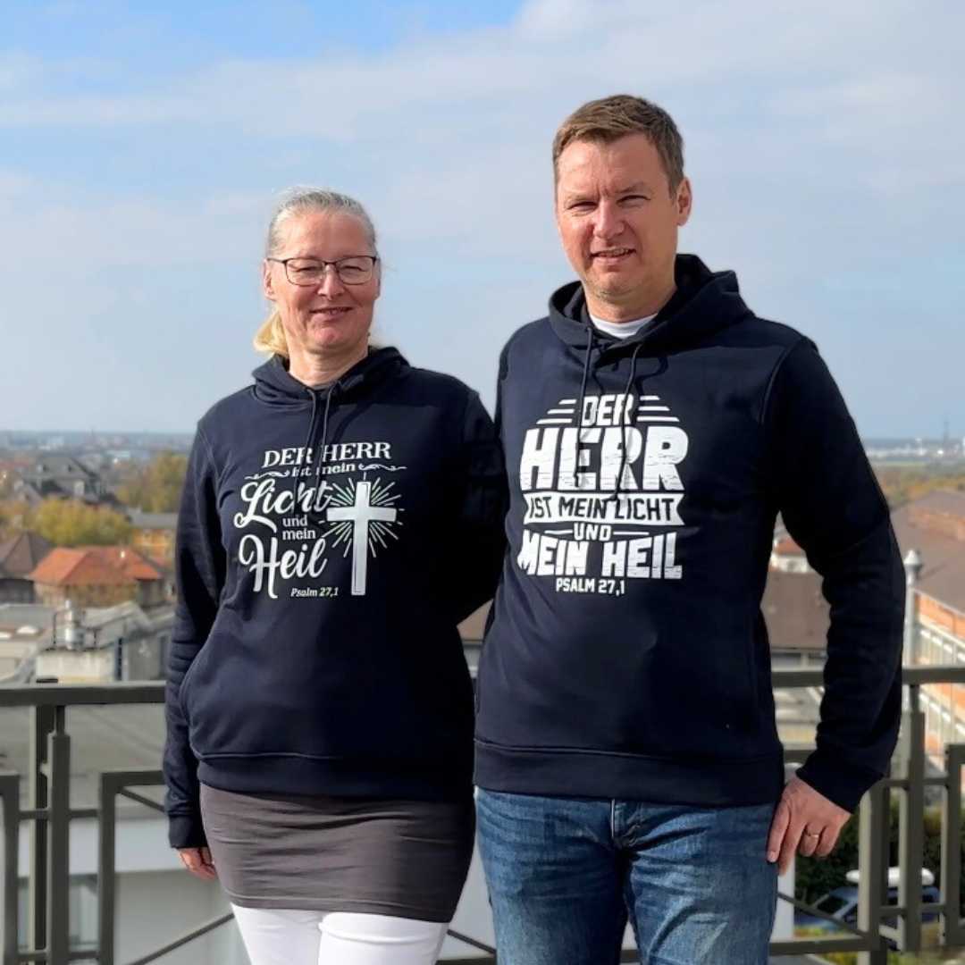 Ps 27,1 - Der HERR ist mein Licht &amp; mein Heil (2) - Brustprint - Damenhoodie