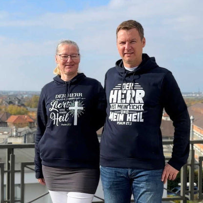 Ps 27,1 - Der HERR ist mein Licht &amp; mein Heil (2) - Brustprint - Damenhoodie