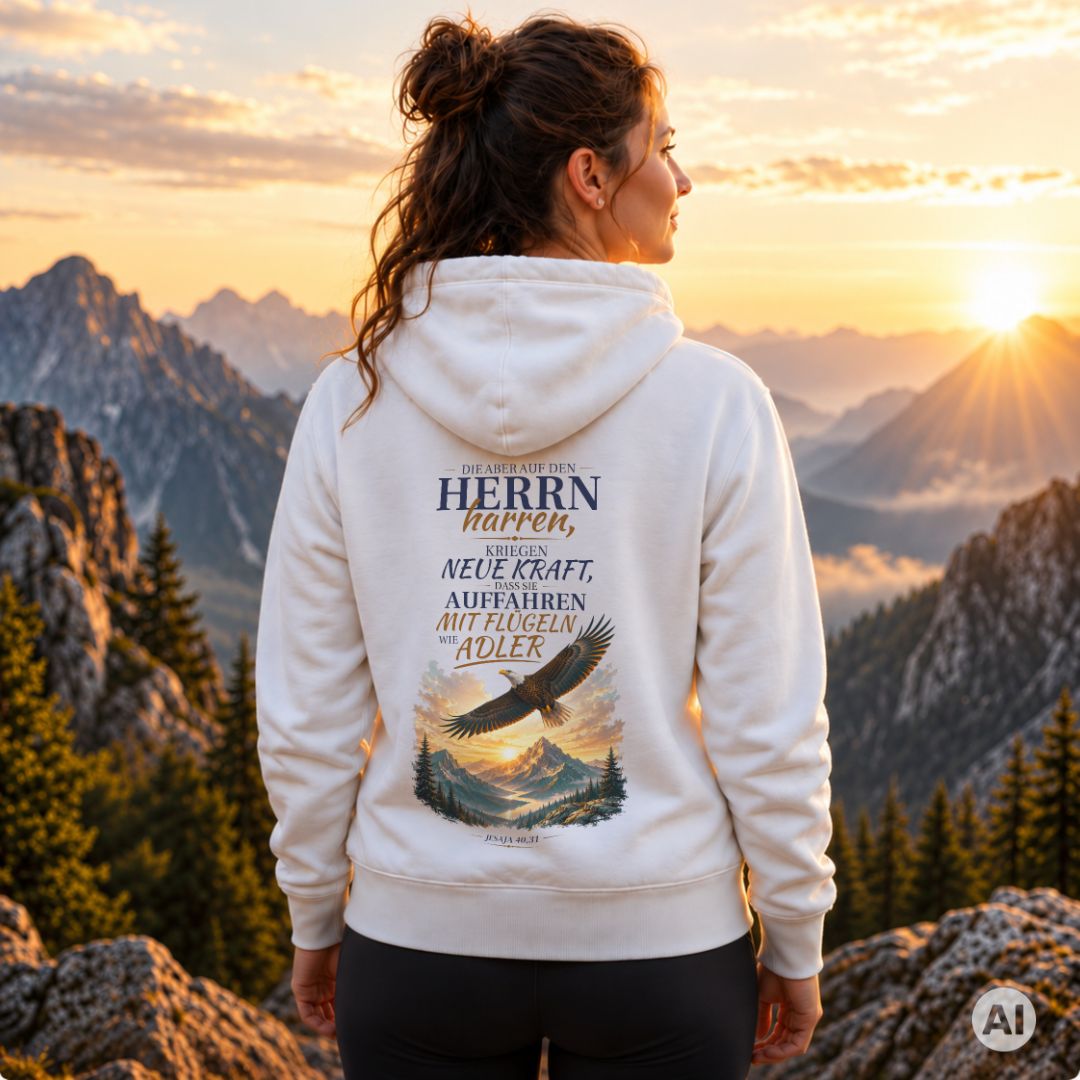 Jesaja 40,31 – Adler | Bio-Superflausch-Hoodie