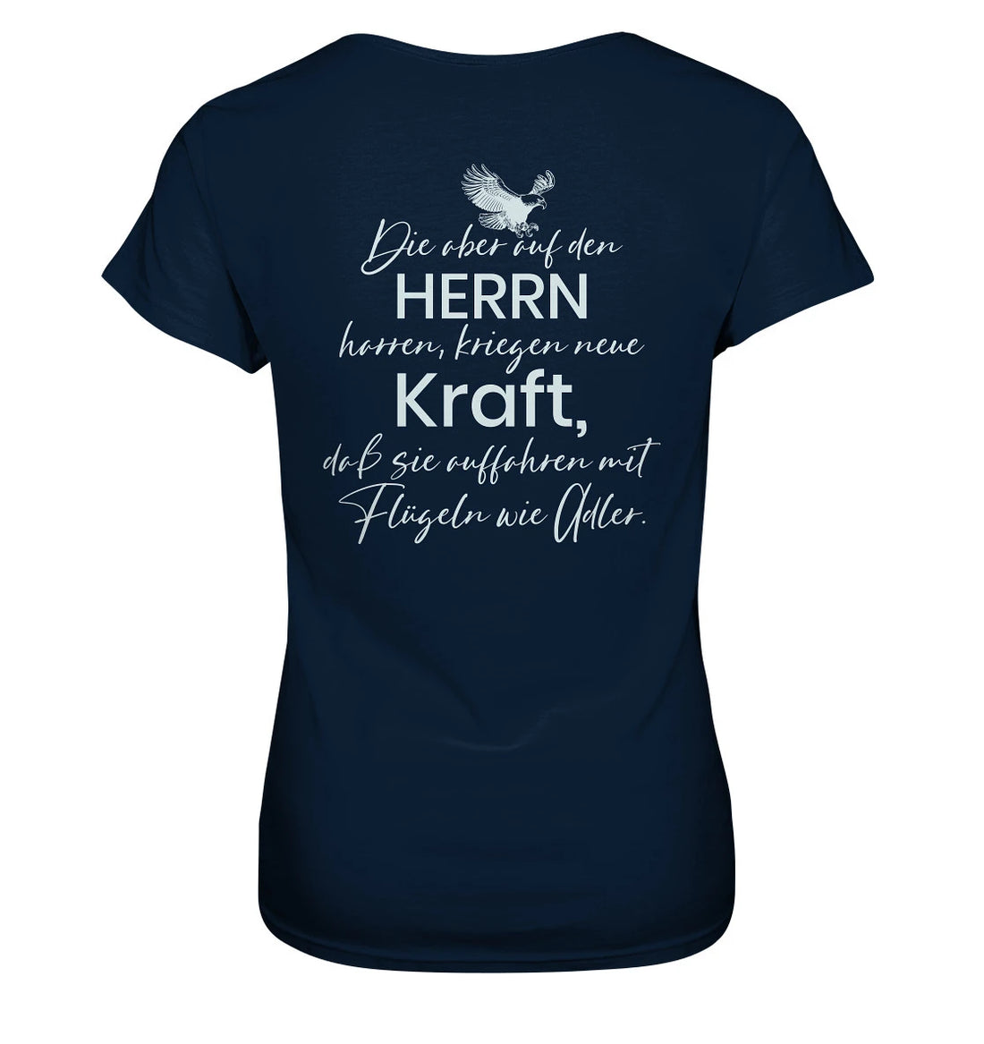 Jes 40,31 - Auffahren mit Flügeln wie Adler - Rückenprint - Ladies Premium Shirt
