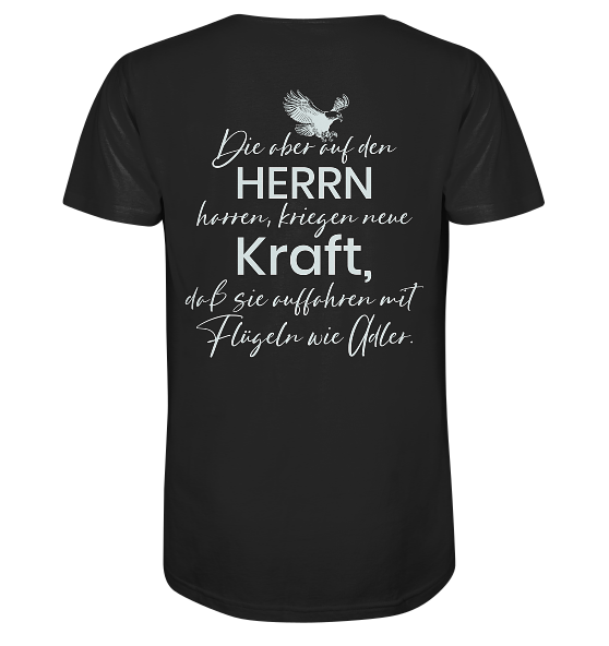 Jes 40,31 - Auffahren mit Flügeln wie Adler - V1 - BP - Organic Shirt