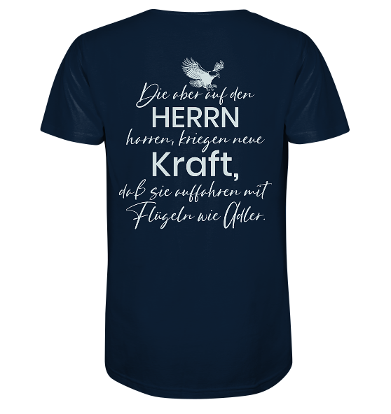 Jes 40,31 - Auffahren mit Flügeln wie Adler - V1 - BP - Organic Shirt