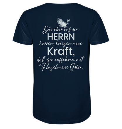 Jes 40,31 - Auffahren mit Flügeln wie Adler - V1 - BP - Organic Shirt