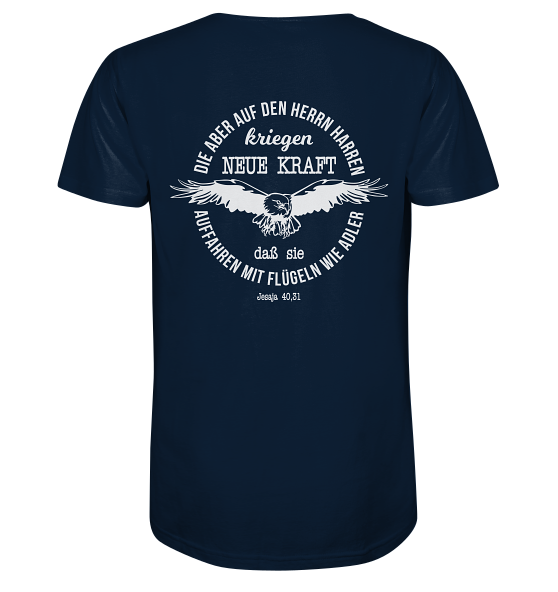 Jes 40,31 - Auffahren mit Flügeln wie Adler - V2 - BP - Organic Shirt