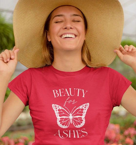 Jes 61,3 - Beauty for Ashes weiß - FP - Ladies Premium Shirt