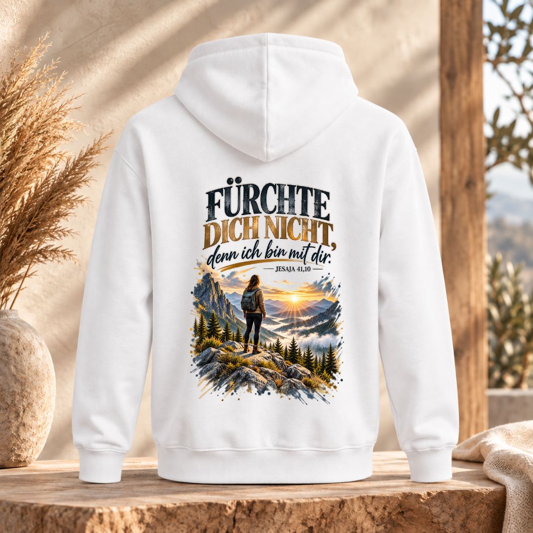 Jesaja 41,10 - Fürchte dich nicht - Berge | Bio-Superflausch-Hoodie