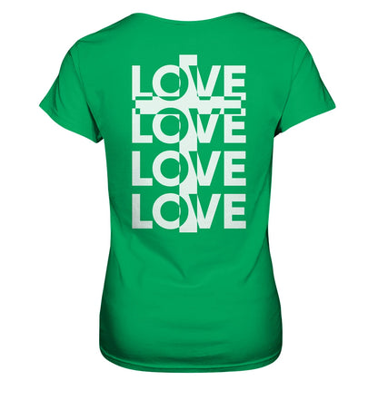 Joh 15,13 - LOVE - Kreuz - Rückenprint - Ladies Premium Shirt